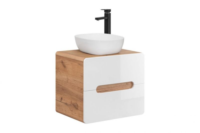 Szafka Comad pod umywalkę ARUBA 828 60 cm biała/dąb 1 szt