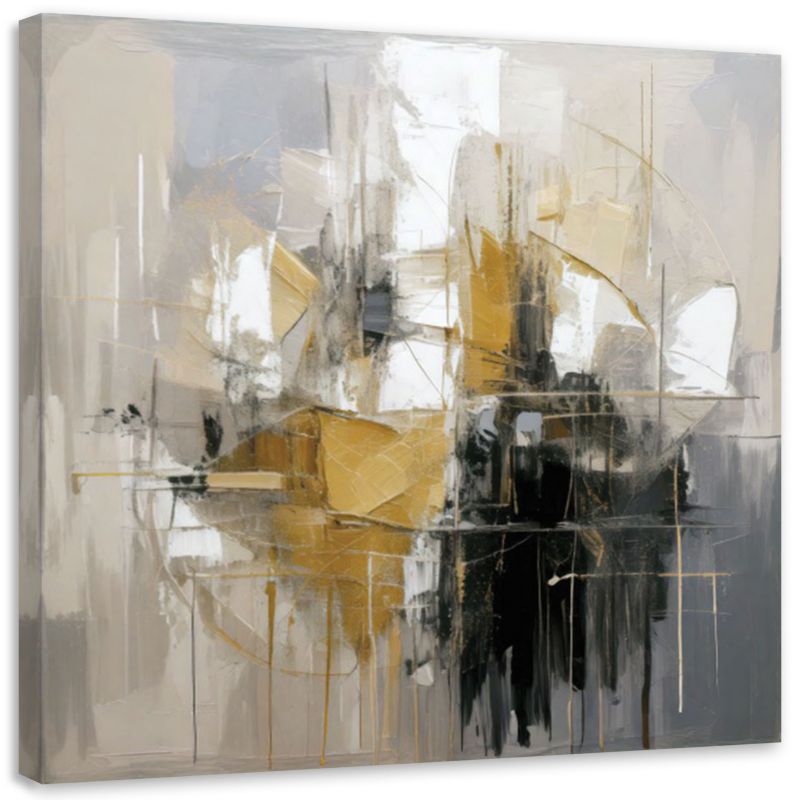 Obraz do sypialni Feeby Abstrakcja Kompozycja Złoty Nowoczesna 50x50cm 1szt