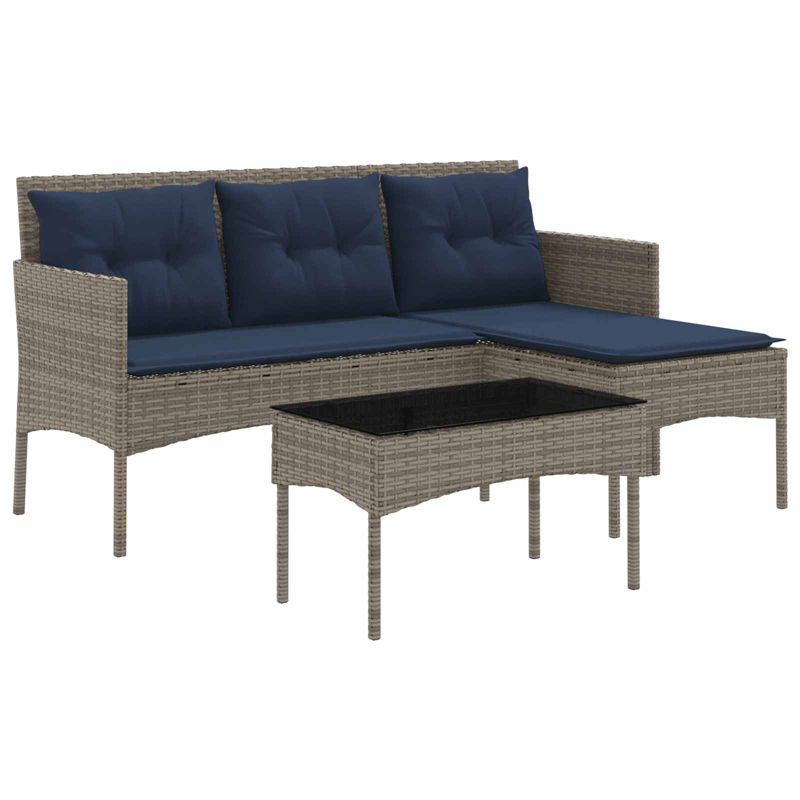 Sofa ogrodowa WaszeMeble z technorattanu szara z poduszkami WM-4103810 1 szt.