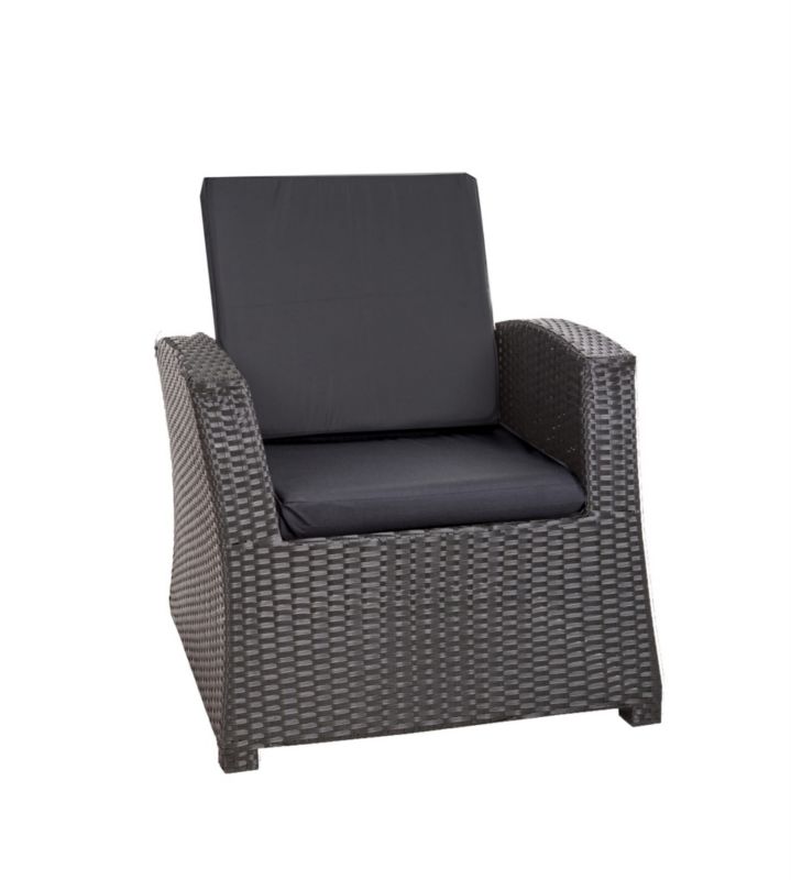 Poduszka na fotel ogrodowy Technorattan, Setgarden,56x52x7cm Czarna dwustronne Poduszki na krzesło ogrodowe, 1szt
