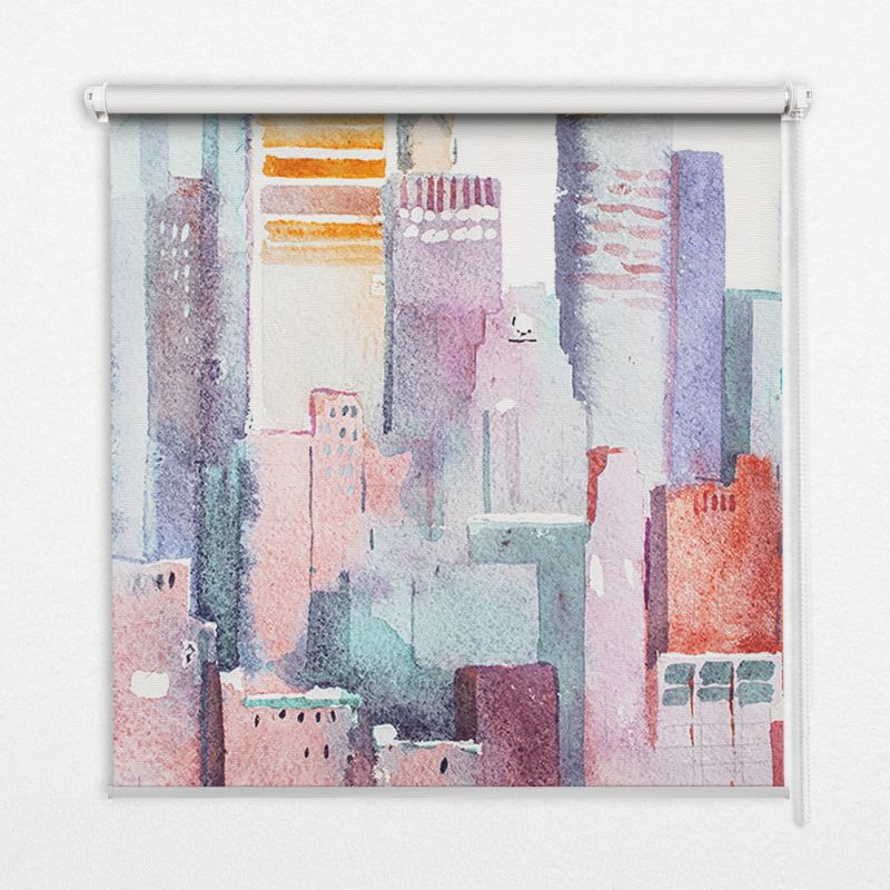 Roleta Dekoracyjna Tulup 140x140 cm Kolorowe Miasto Montaż do ściany/sufitu 1 szt.