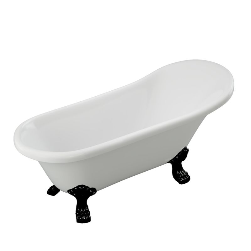 Wanna wolnostojąca Isabel akrylowa retro 150 x 75 biała, nogi czarne