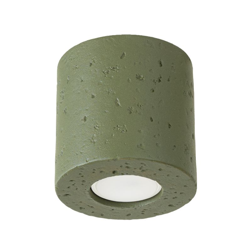 Reflektor sufitowy betonowy Sollux Lighting ORBIS zielony oliwkowy 1xGU10x10W IP20 wym:10x10x10cm - 1 szt.