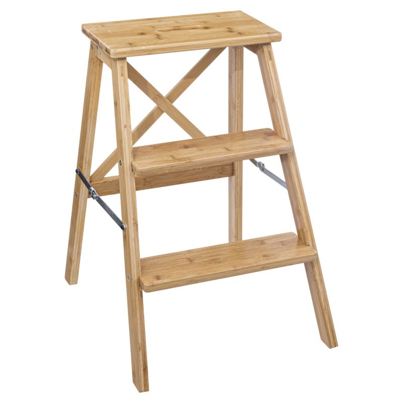 Drabina bambusowa składana 3 poziomy 5Five Simply Smart brązowa 63,5 cm 1 szt.