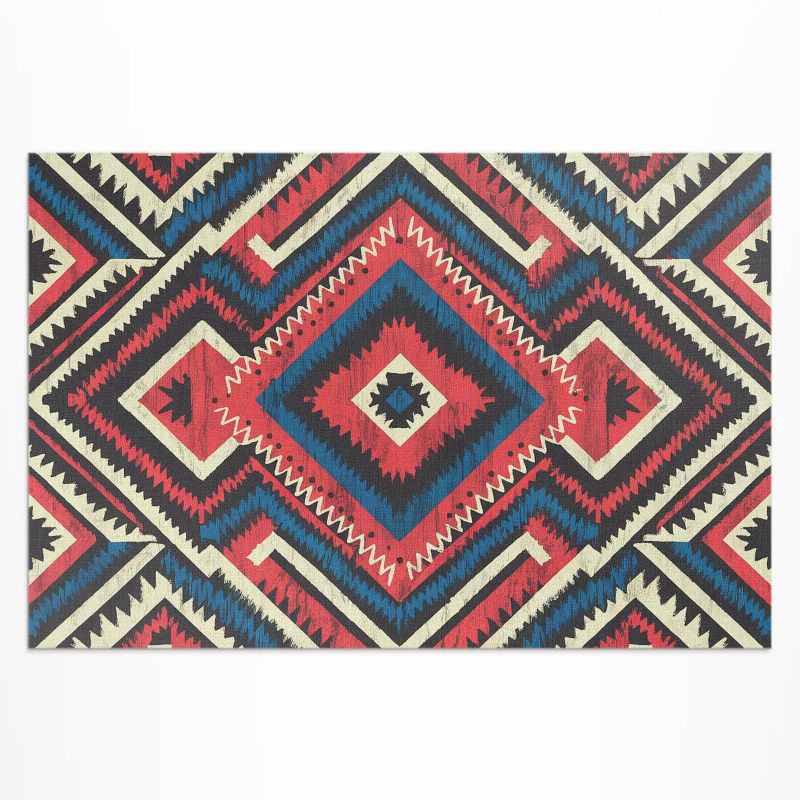 Dywan Winylowy Z Nadrukiem Wallfluent 150x225 cm Ozdobny wzór w indiańskim stylu vintage 1 szt.