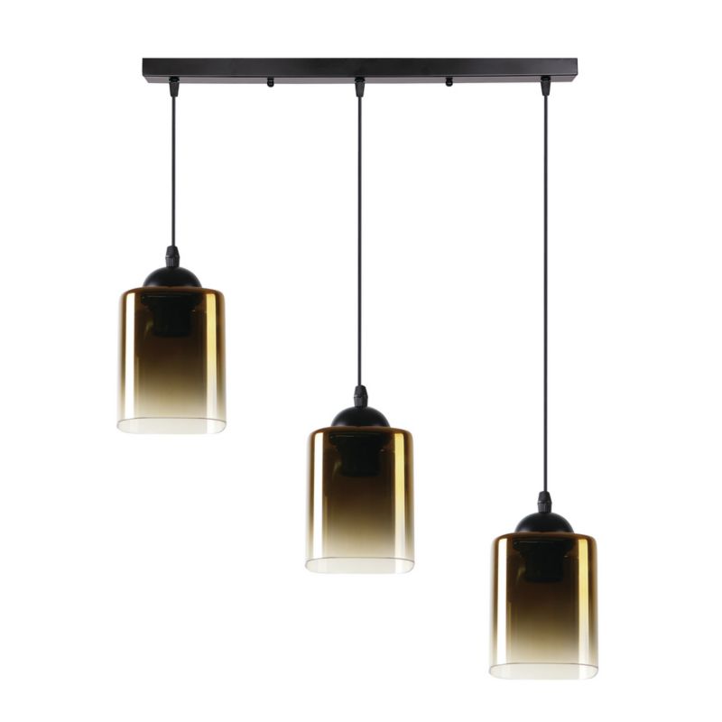 Lampa sufitowa złote klosze Candellux Serena czarna 3xE27x40W IP20 wym:75x64x10cm - 1 szt.