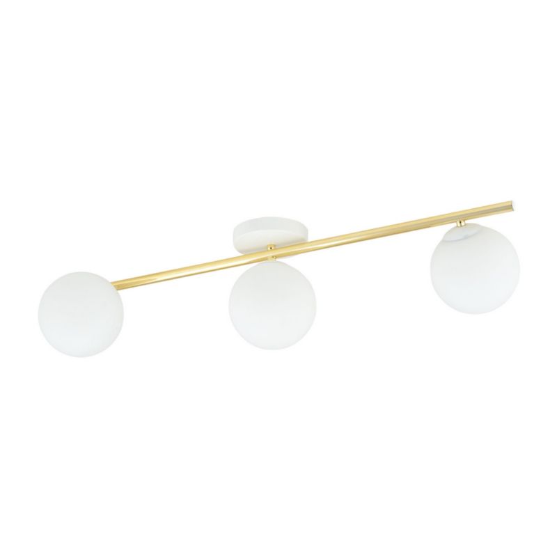 Lampa sufitowa Emibig Splendi złoto-biała listwa z kulami 3xE14 x 10W 1 szt.