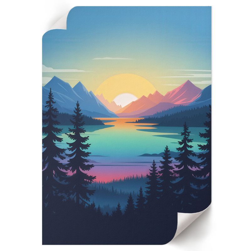 Plakat Na Płótnie ArtPrintCave 21x29,7 cm Górski zachód World Surface 1 szt.