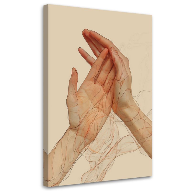Obraz do sypialni salonu Feeby Minimalistyczna Abstrakcja Dłonie 60x90 cm 1szt