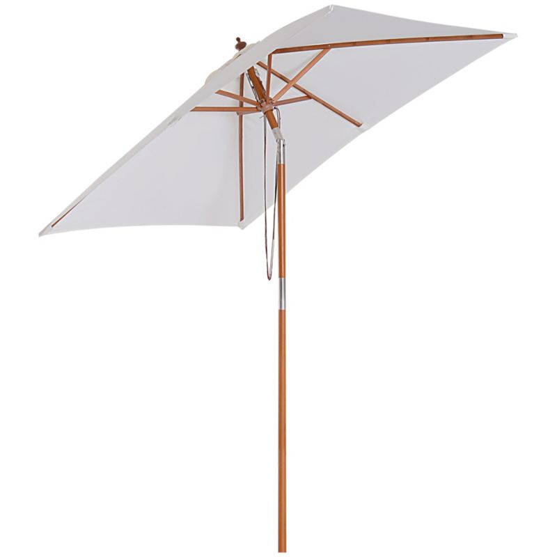 Parasol ogrodowy Artdesign drewniany stelaż regulowany eleganckie wzornictwo 200 x 150 x 235cm przeciwsłoneczny kremowy1 szt.