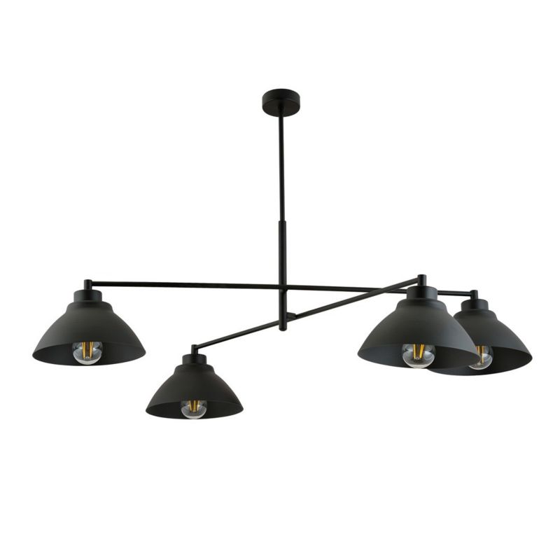 Żyrandol Emibig Maverick czarny wym: 60 x 100 x 100 cm 4xE27 x 15W 1 szt.