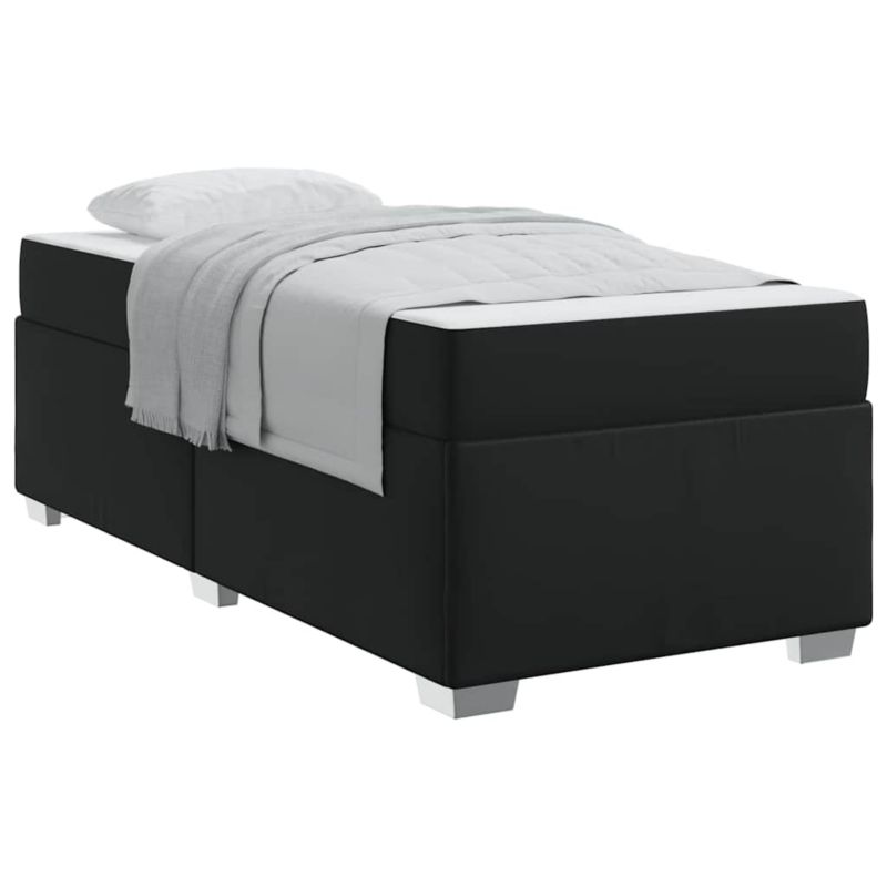 Łóżko z materacem WaszeMeble 90x190 cm Czarny tkanina WM-3399219 1 szt.