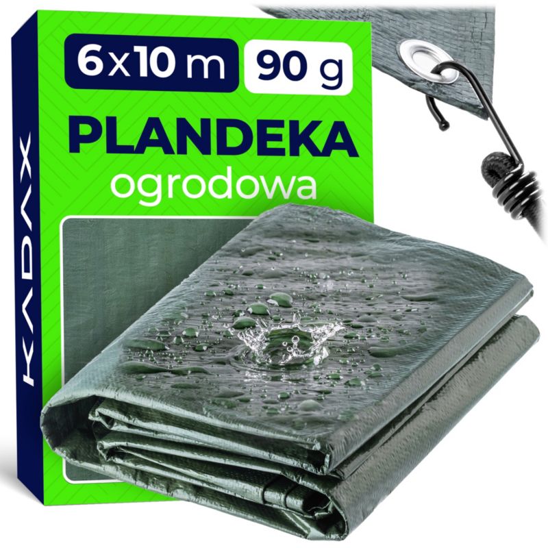 Plandeka KADAX Plandeki Wzmacniana 10x6 Zielona mocne Okrycie Płachta Gruba mocna 1szt.