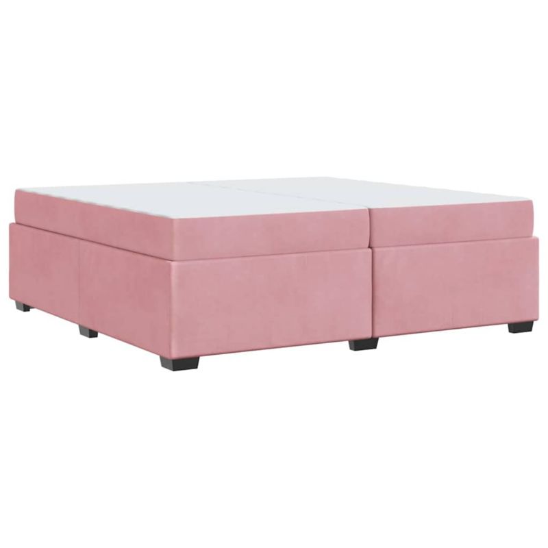 Łóżko z materacem WaszeMeble 200x200 cm Różowy tkanina WM-3399313 1 szt.
