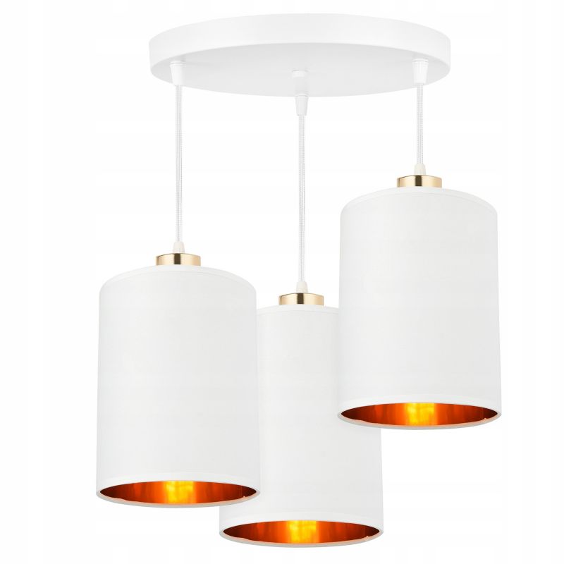 Lampa sufitowa LEDLUX wisząca żyrandol plafon biały złoty 1 szt.