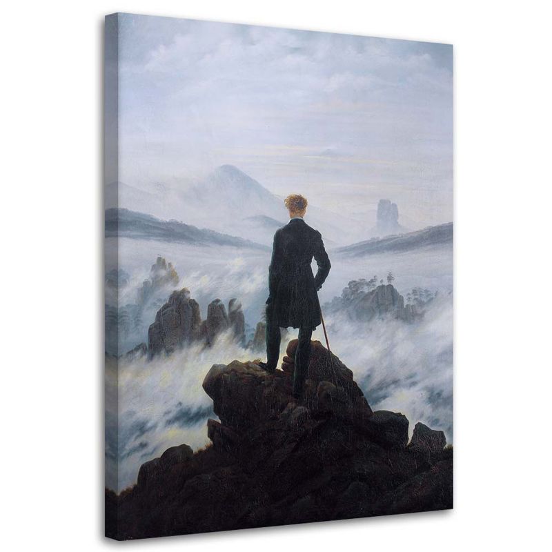 Obraz na płótnie Feeby Wędrowiec nad morzem mgły - C. D. Friedrich reprodukcja 80x120cm 1szt