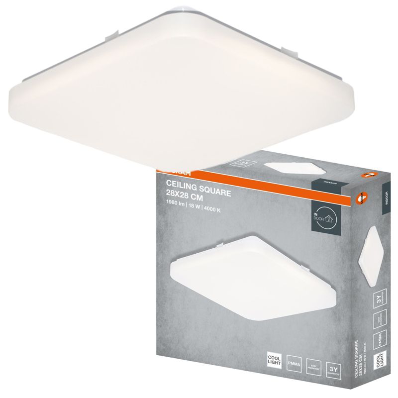 Plafon Osram Square Lampa Sufitowa Plafon LED 18W 1440lm 4000K Kwadratowy Biały 1 szt.