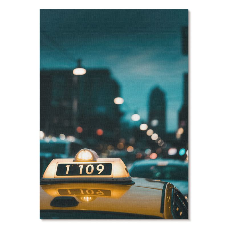 Plakat na Ścianę Tulup 21x29,7 cm (A4) Taksówka nocą Do biura, salonu, sypialni 1 szt.