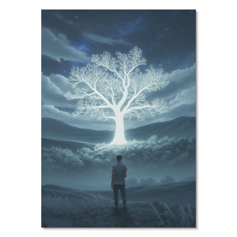 Plakat na Płótnie Tulup 42x59,4 cm (A2) Świecące drzewo Do sypialni, salonu, biura 1 szt.