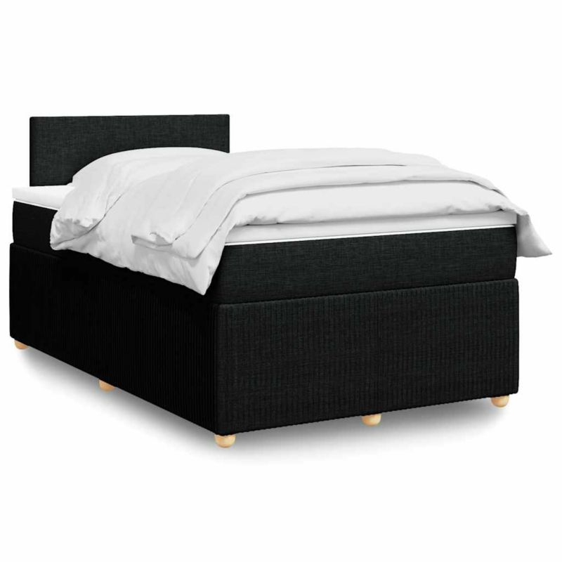 Łóżko z materacem WaszeMeble 120x200 cm Czarny tkanina z LED WM-3289690 1 szt.