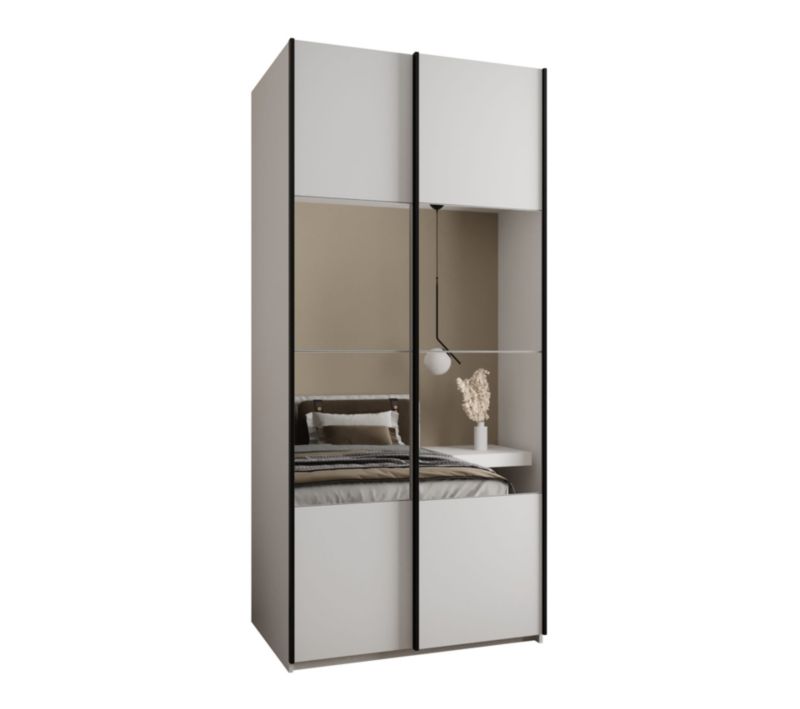 Szafa przesuwna Abiks LUX 4 wysoka szer.110cm biały/biały/czarny 1szt.