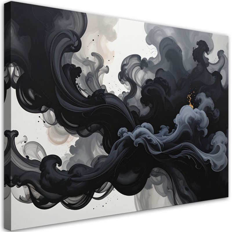 Obraz do salonu sypialni kuchni biura spa loftu Feeby Czarny dym mgła 100x70cm 1szt