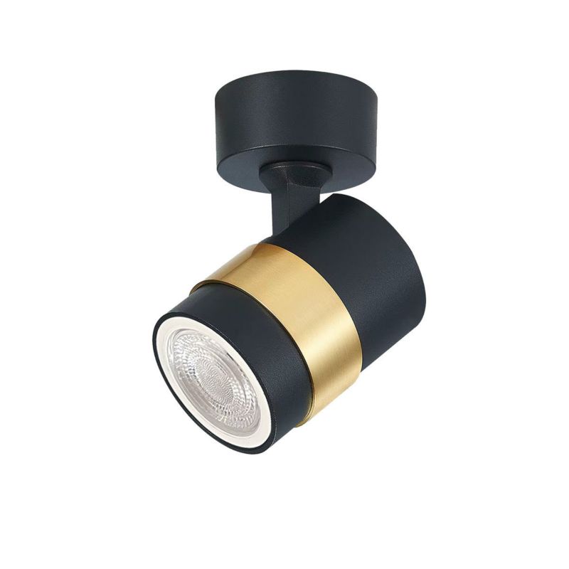Kinkiet ścienny Light Prestige Anillo czarno-złoty 1 x GU10 x 40W IP20 wym: 6 x 6 x 12,7 cm - 1 szt.