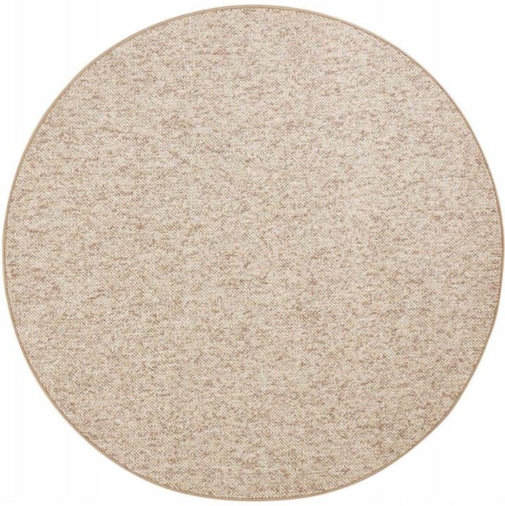 Dywan BT Carpet okrągły 133 cm, tuftowany, beżowa, pentelka boho, 1 szt.