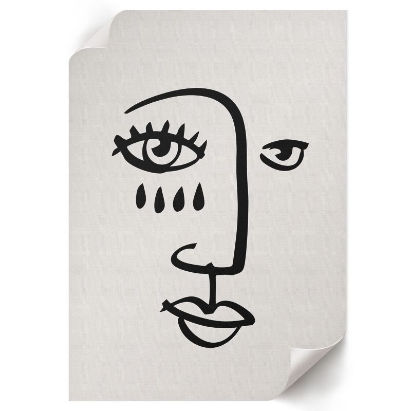 Plakat Ścienny ArtPrintCave 21x29,7 cm Twarz abstrakcyjna Clara Weiss 1 szt.