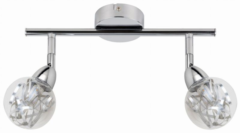 Lampa sufitowa Candellux Bolo transparentna-chromowana wym: 21 x 40 x 9 cm wbudowany LED 12W 1 szt.