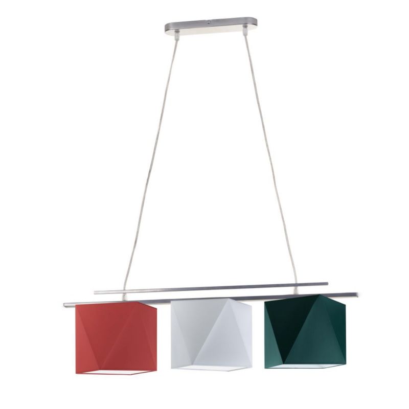 Lampa wisząca zwis Volta Light Factory żyrandol sufitowa z abażurami diament Ceglany, jasny szary, zieleń BARCELONA Z3 1szt.