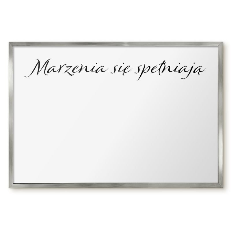 Tablica Magnetyczna W Ramie Tulup 60x40 cm Marzenia się spełniają 4 - Srebrna rama Do salonu, sypialni 1 szt.