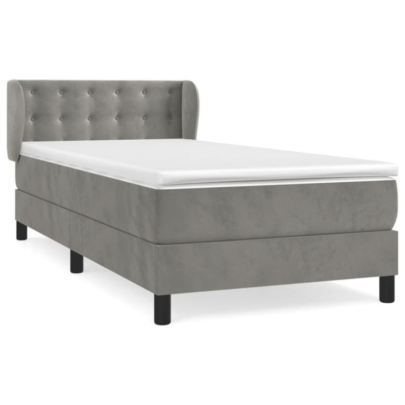 Łóżko kontynentalne WaszeMeble 90x200 cm jasnoszare WM-3127709 1 szt.