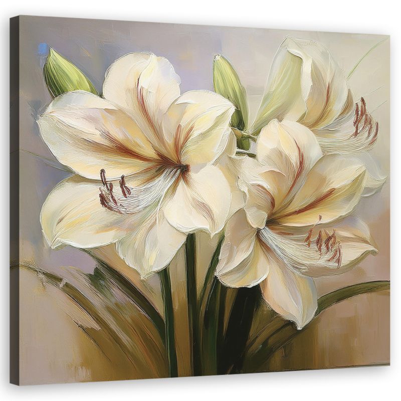 Obraz do salonu sypialni Feeby Malowany Kwiat Lilii 60x60 cm 1szt
