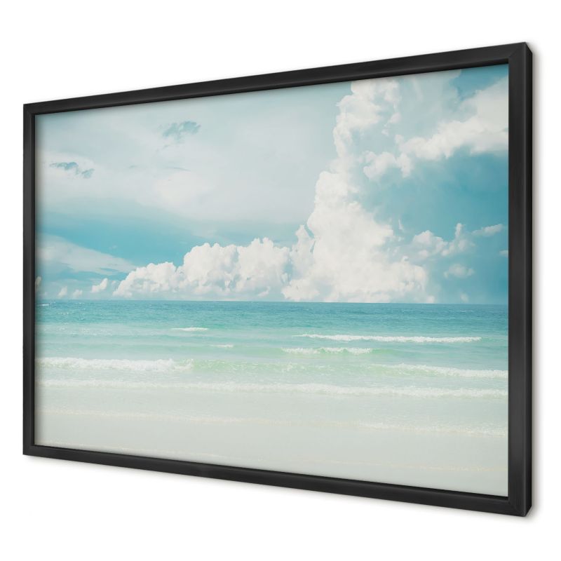 Tablica magnetyczna do salonu Wallfluent 60x40 Morska harmonia w czarnej ramie 1szt