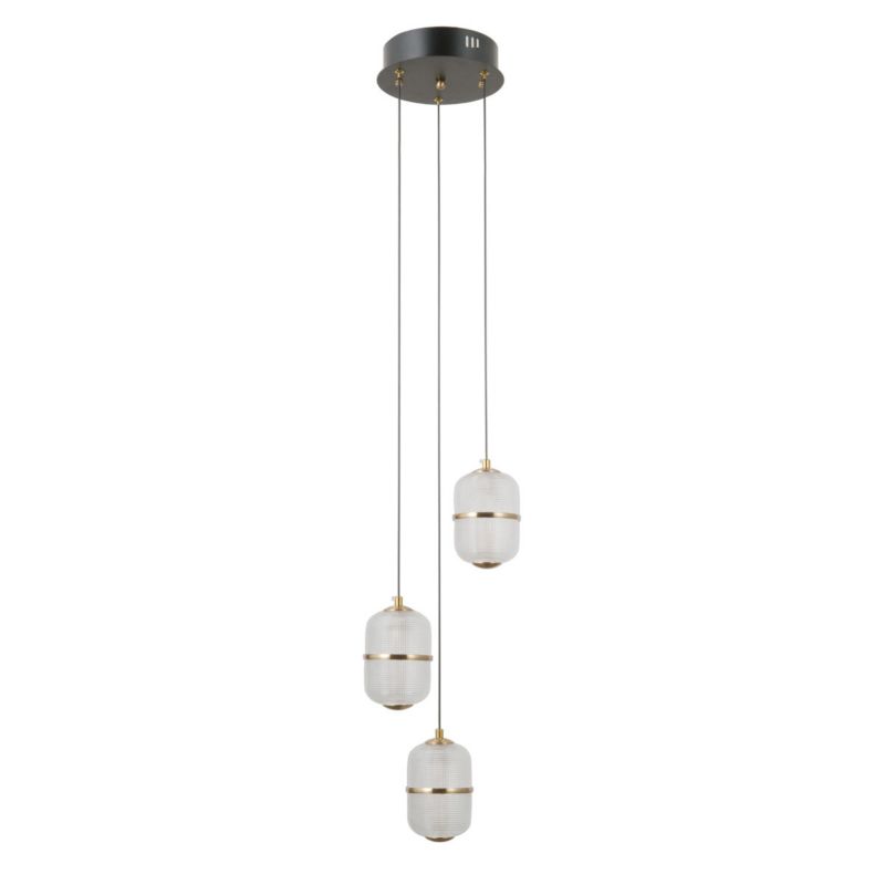 Lampa wisząca Italux ALANI czarna matowa 3 x LED 15W 1170lm wym:120x26x26cm IP20 -1 szt.