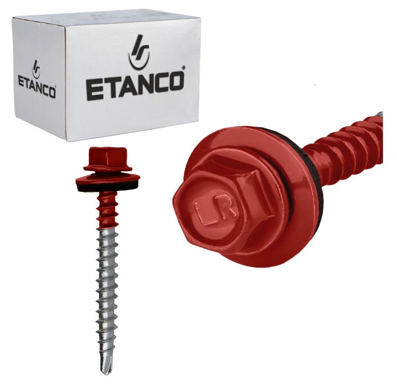 Wkręty farmerskie Etanco GTF2 Z14 4,8x50 mm RAL 3011 samowiercące 100szt