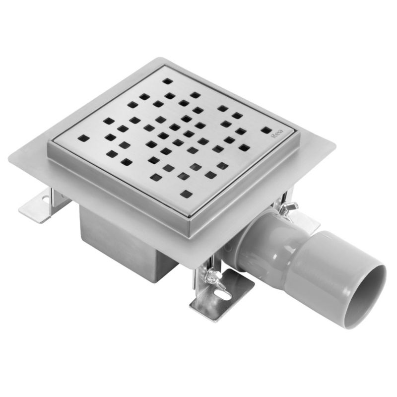 Odpływ Liniowy Rea Dots 120X120 Stal Nierdzewna Stal Szczotkowana 1 Szt