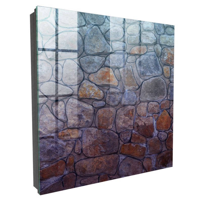 Wieszak Na Klucze Zamykany Tulup 30x30 cm Kamienna faktura - Czarna - Otwierana na prawo 1 szt.