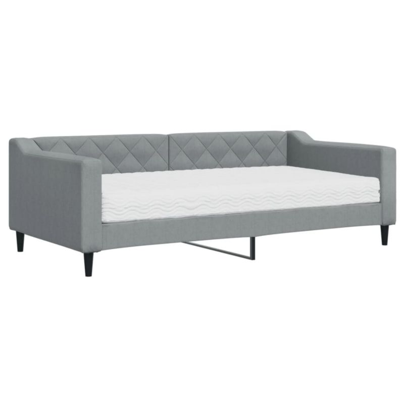 Sofa rozkładana WaszeMeble 90x190 cm Jasnoszary tkanina WM-3197418 1 szt.