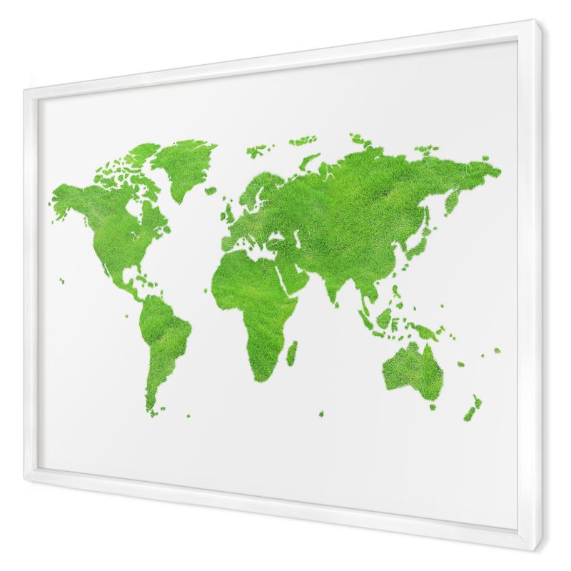 Tablica magnetyczna ozdobna Wallfluent 70x50 Zielona mapa w białej ramie 1szt
