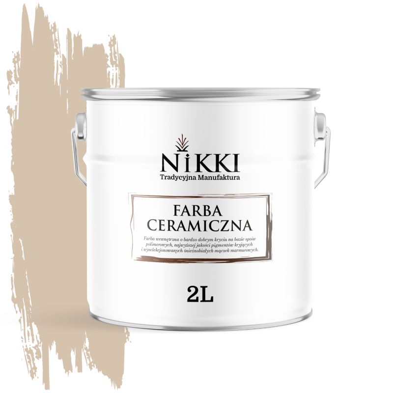 Farba Ceramiczna Wewnętrzna Ściany i Sufity NIKKI Beżowy H4155 Głęboki Mat 2L