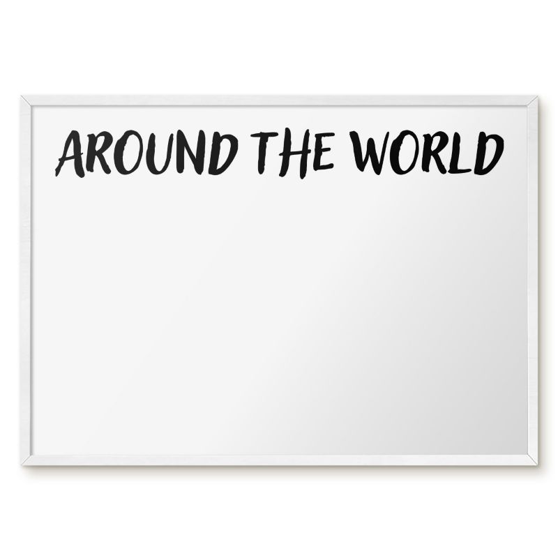 Tablica Magnetyczna Do Sypialni Tulup 70x50 cm Around the world - Biała rama Do salonu, sypialni 1 szt.