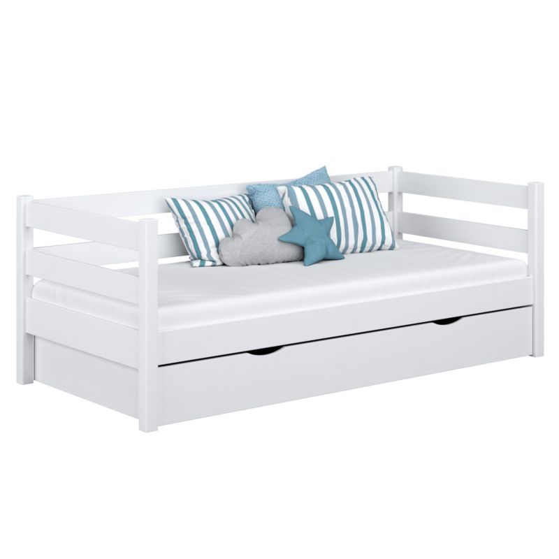 Drewniane łóżko N-WOOD sofa z szufladą N01 biały 90x190 1szt.