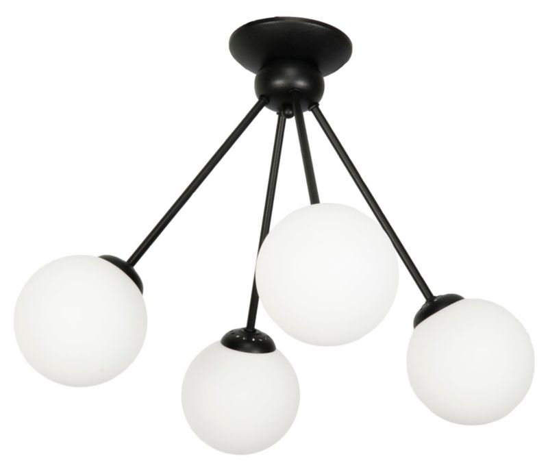 Lampa sufitowa EDYLIT żyrandol kule białe czarna 4xE14 nowoczesna LINDOS 14-851 1 szt.