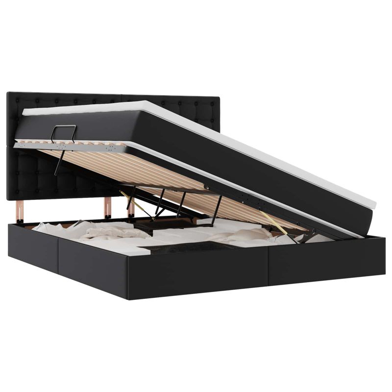 Łóżko Kontynentalne WaszeMeble z Materacem 180x200 cm Czarne WM-3371677 1 szt.