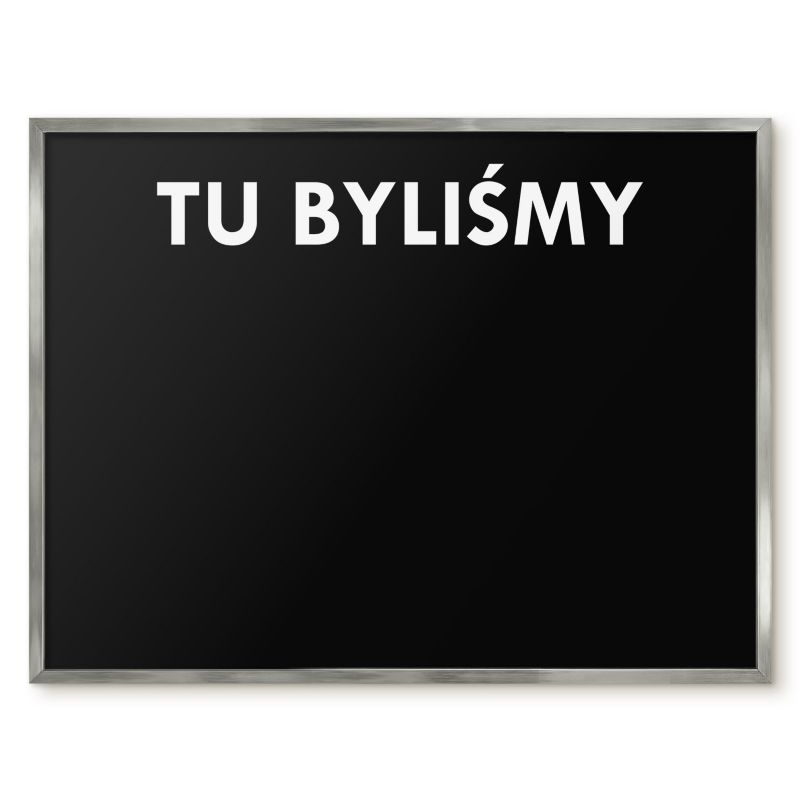 Tablica Magnetyczna Dekoracyjna Ścienna Tulup 80x60 cm Tu byliśmy 7 - Srebrna rama Do salonu, sypialni 1 szt.
