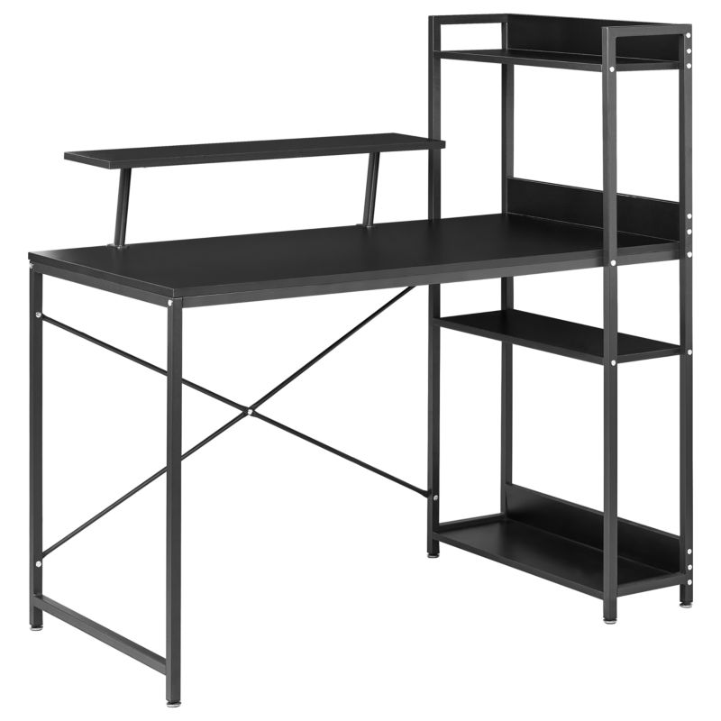 Biurko Biloxy Czarny 120 cm 64 cm z półkami 1 szt.