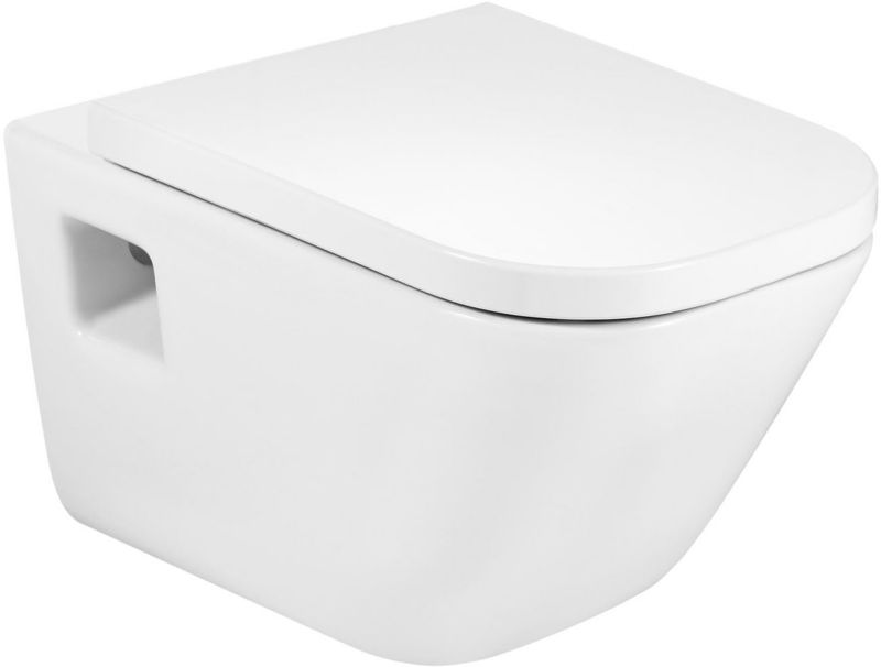 Miska WC Roca Gap wisząca bez kołnierza biała prostokątna 1 szt.