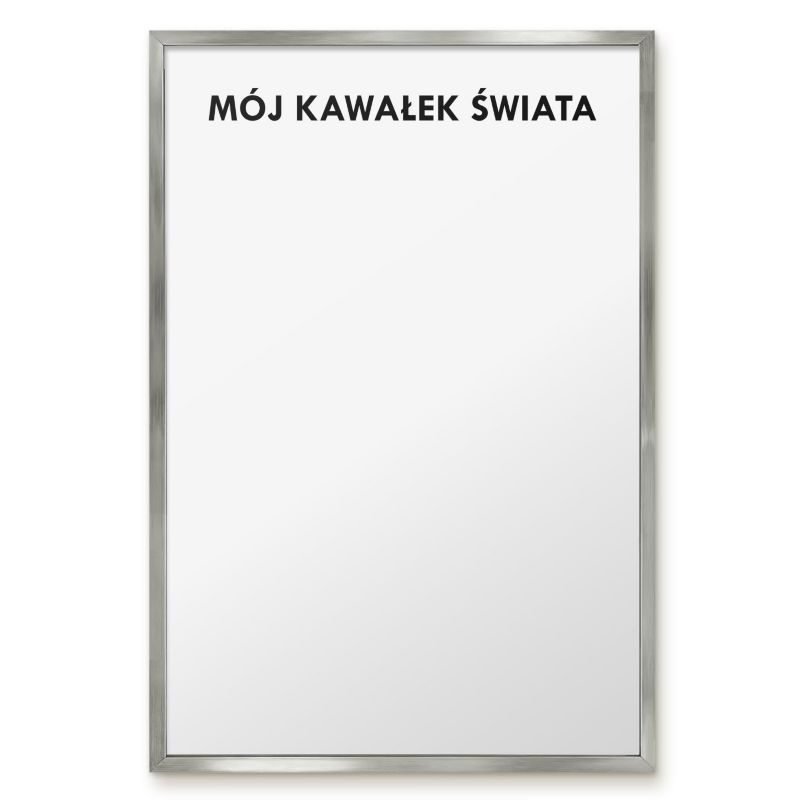 Tablica Magnetyczna W Ramie Tulup 40x60 cm Mój kawałek świata 2 - Srebrna rama Do salonu, sypialni 1 szt.